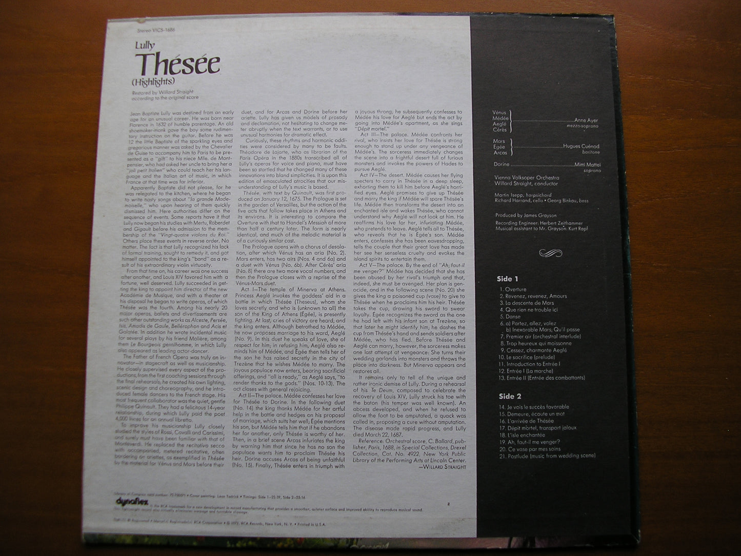 LULLY: THESEE (1675) highlights SOLOISTS / VIENNA VOLKSOPER / STRAIGHT VICS 1686