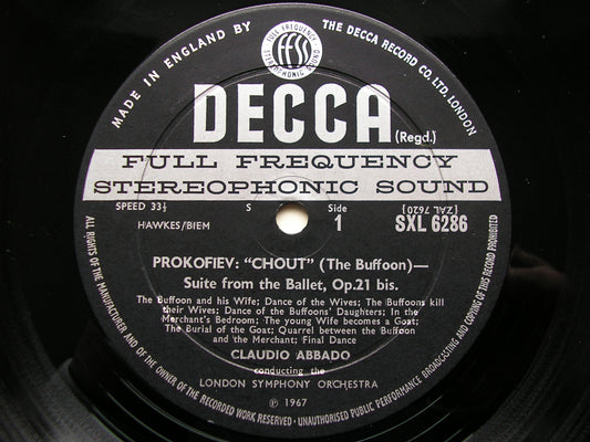 SXL 6286 PROKOFIEV: ROMEO & JULIET / CHOUT excerpts ABBADO / LONDON SYMPHONY ED2