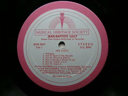 LULLY: scenes & arias from ARMIDE (1686) & ISIS (1677) SOLOISTS / PAILLARD ORCHESTRA / PAILLARD MHS 867