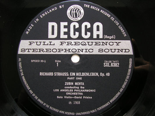 SXL 6382 STRAUSS: EIN HEDENLEBEN MEHTA / LOS ANGELES PHILHARMONIC ED3