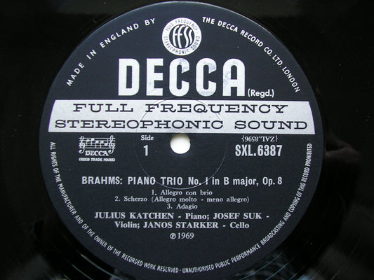 SXL 6387 BRAHMS: PIANO TRIOS Nos. 1 & 3 KATCHEN / SUK / STARKER ED3