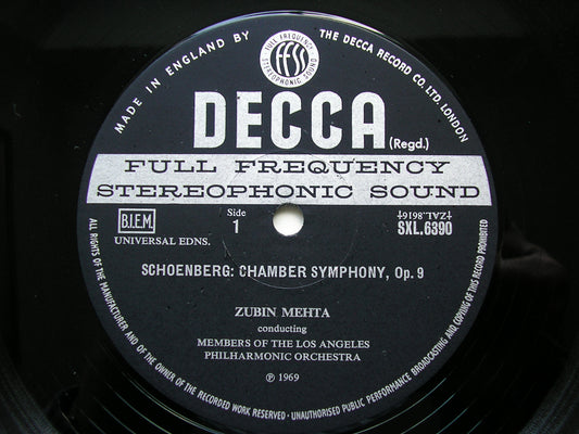 SXL 6390 SCHOENBERG: CHAMBER SYMPHONY Op. 9 / VARIATIONS Op. 31 MEHTA / LOS ANGELES PHILHARMONIC ED3