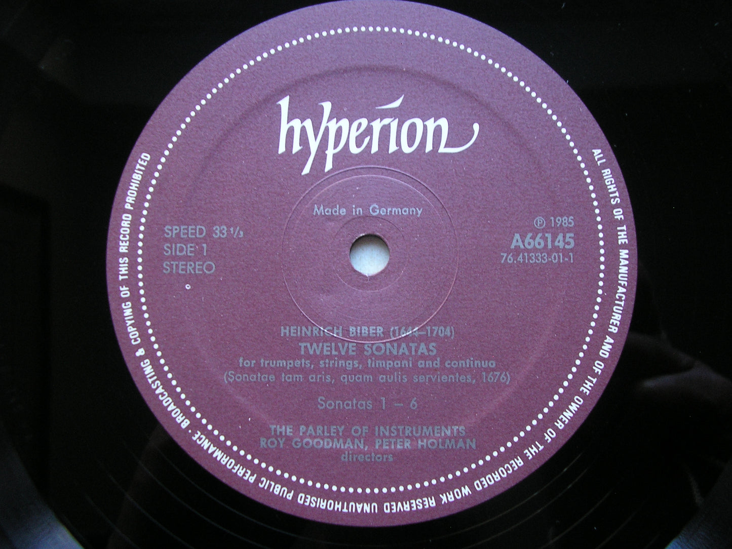 BIBER: TWELVE SONATAS FOR TRUMPETS, STRINGS & TIMPANI THE PARLEY OF INSTRUMENTS A66145
