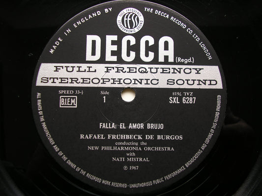 SXL 6287 FALLA / GRANADOS / RAVEL: ORCHESTRAL WORKS DE BURGOS / NEW PHILHARMONIA ED3