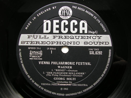 SXL 6292 / 5 VIENNA PHILHARMONIC FESTIVAL: WAGNER / SIBELIUS / SCHUBERT / BEETHOVEN 4LP ED2