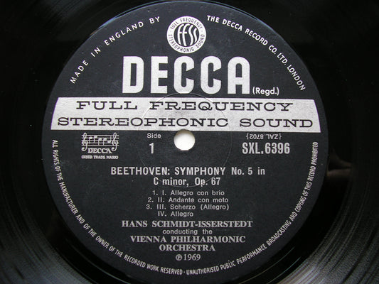 SXL 6396 BEETHOVEN: SYMPHONIES Nos. 5 & 8 SCHMIDT-ISSERSTEDT / VIENNA PHILHARMONIC ED3