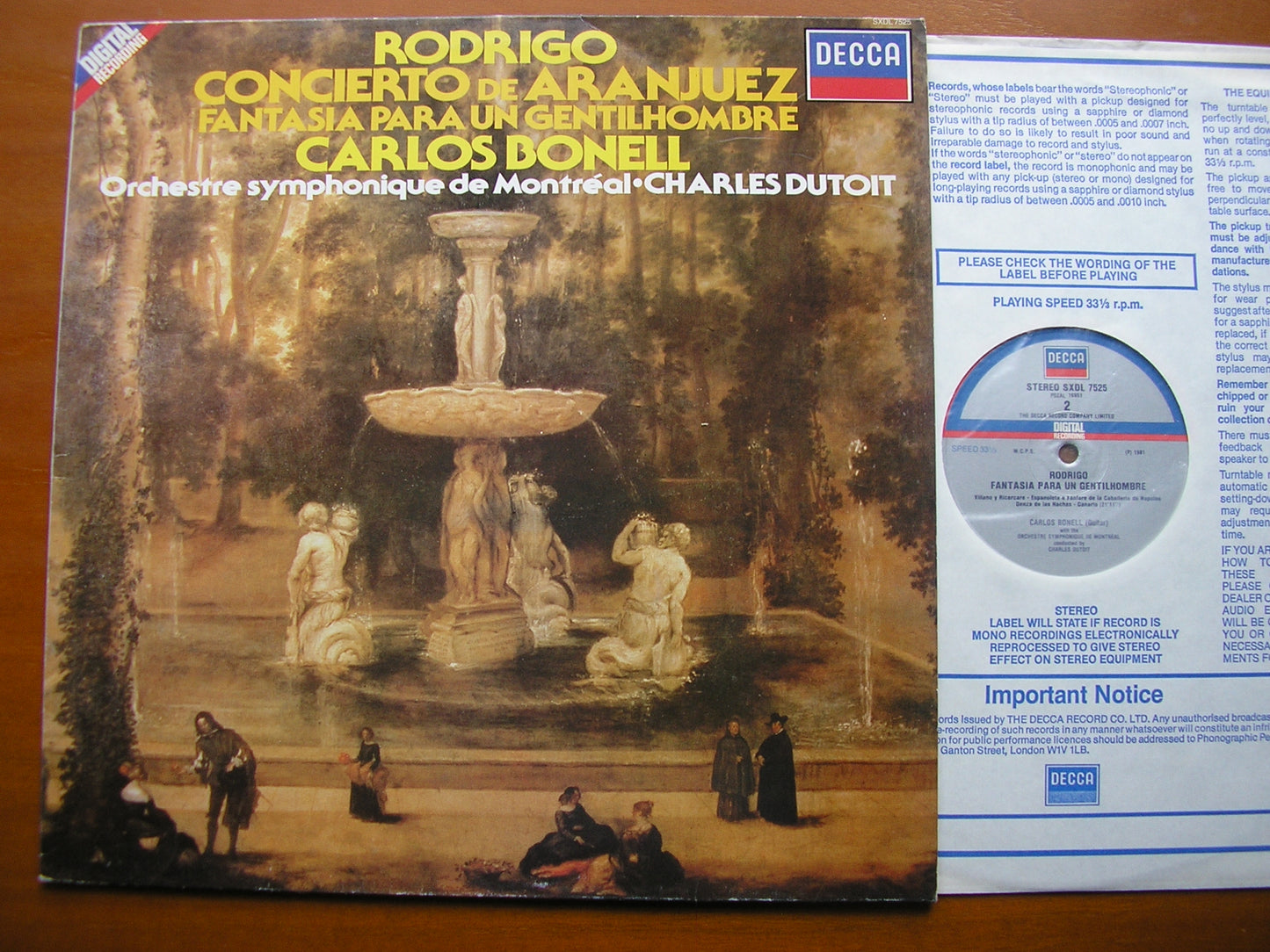 RODRIGO: CONCIERTO DE ARANJUEZ / FANTASIA PARA UN GENTILHOMBRE    BONELL / MONTREAL SYMPHONY / DUTOIT     SXDL 7525