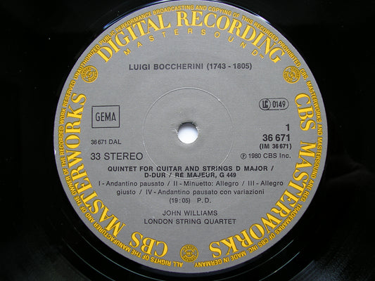 BOCCHERINI: GUITAR QUINTETS G 449 / G 450 / GUSTAVINO: LAS PRESENCIAS No. 6 WILLIAMS / LONDON STRING QUARTET 36671
