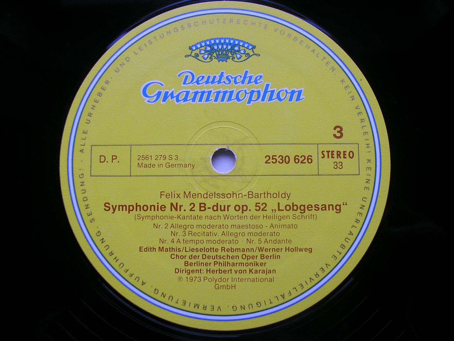 MENDELSSOHN: THE FIVE SYMPHONIES / OVERTURE The Hebrides KARAJAN / BERLIN PHILHARMONIC 4 LP