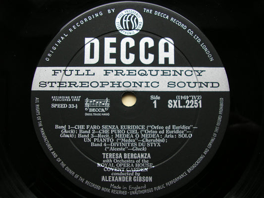 ARIAS OF THE 18th CENTURY: GLUCK / CHERUBINI / HANDEL / PAISIELLO / PERGOLESI TERESA BERGANZA / ORIOHCG / GIBSON SXL 2251