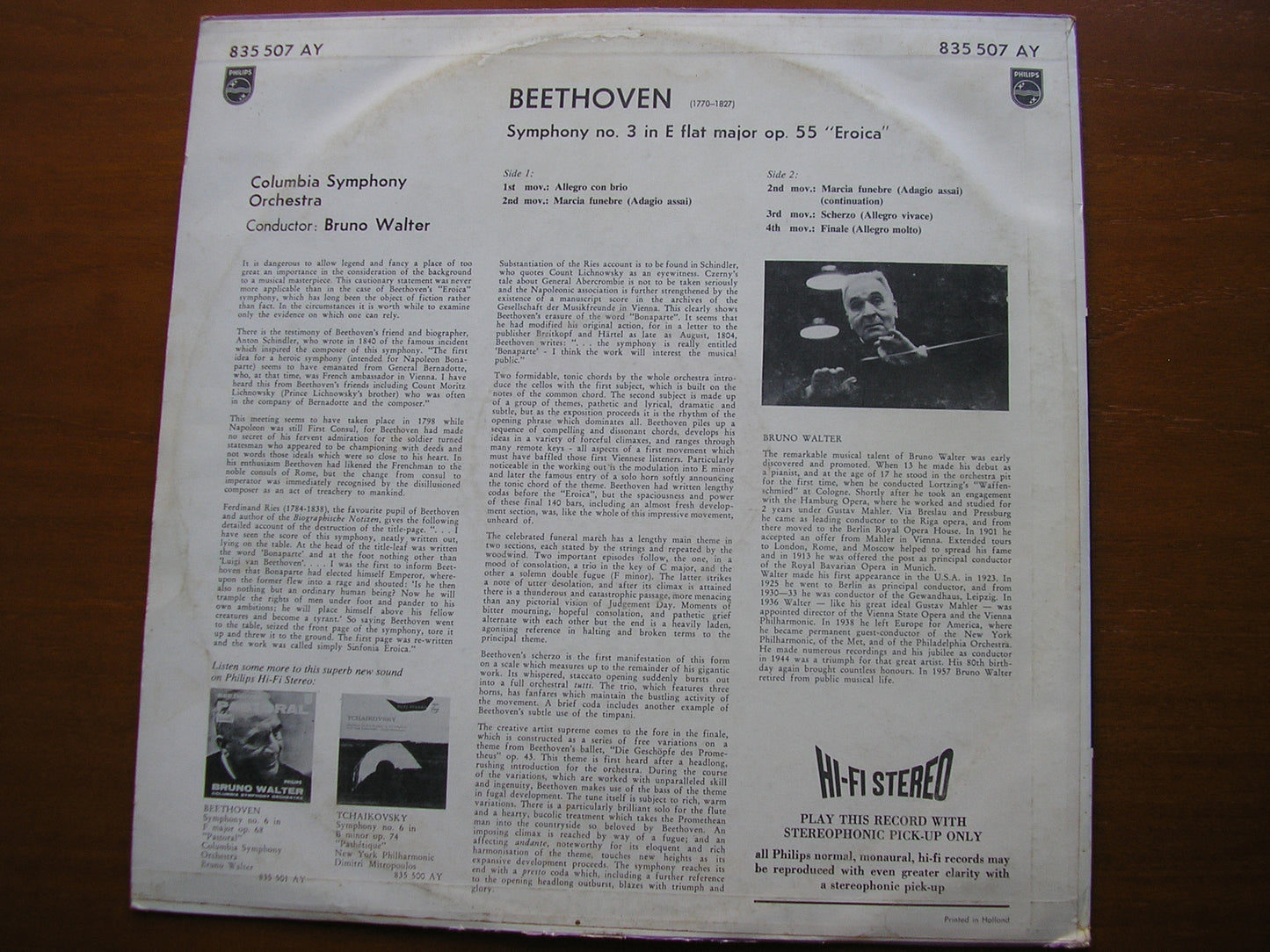 BEETHOVEN: SYMPHONY No. 3 'Eroica' WALTER / COLUMBIA SYMPHONY 835 507 AY