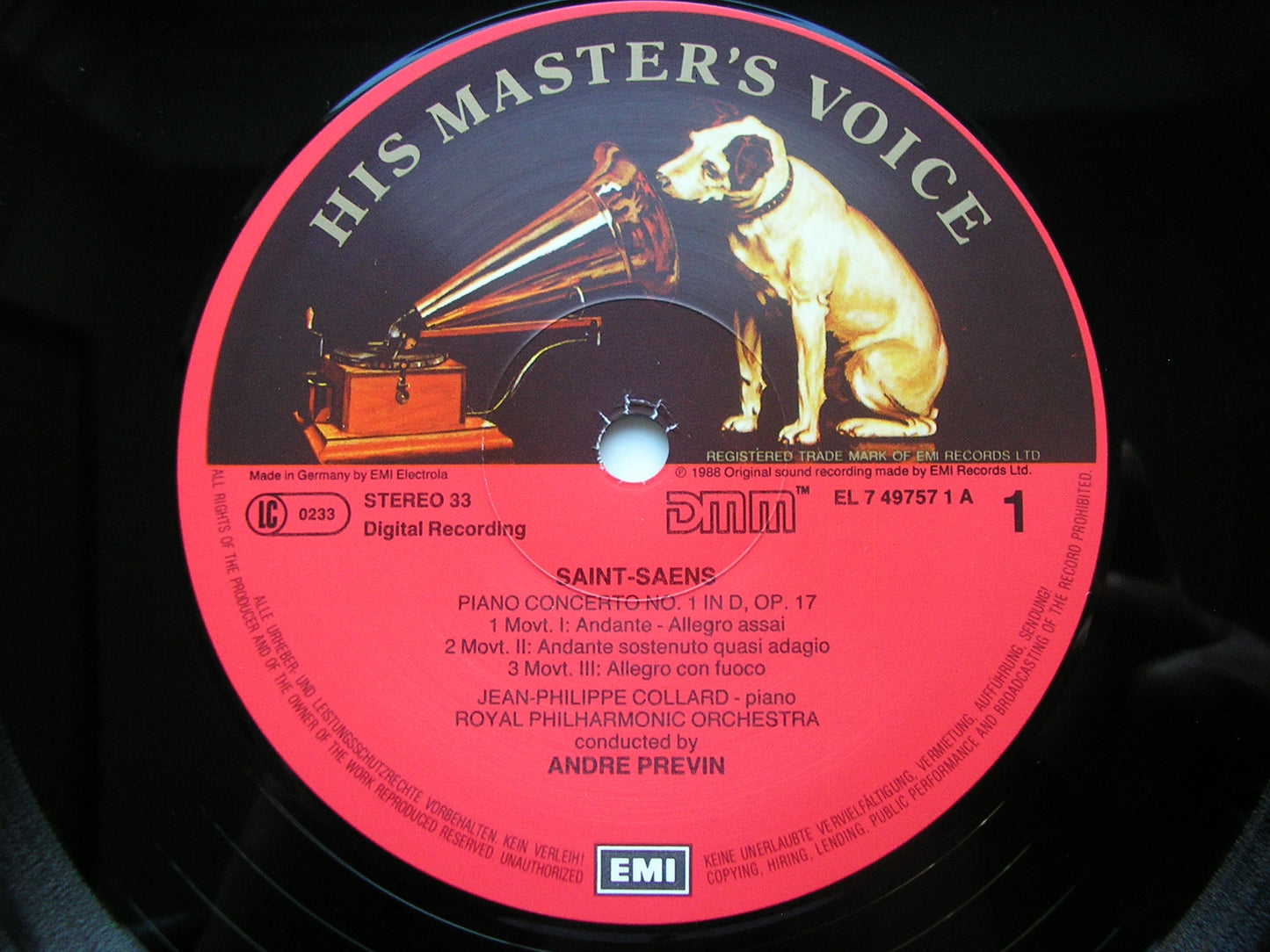 SAINT-SAENS: THE FIVE PIANO CONCERTOS     COLLARD / ROYAL PHILHARMONIC / PREVIN    3 LP