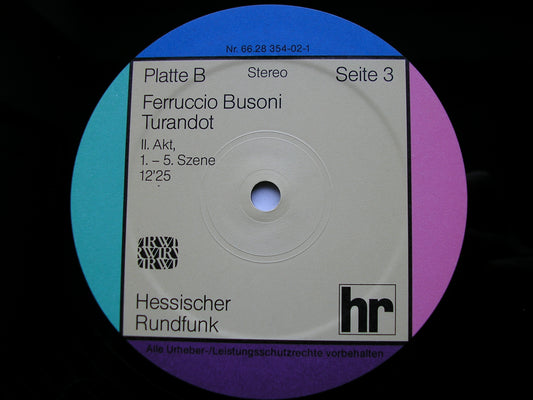 BUSONI: TURANDOT SOLOISTS / FRANKFURT RADIO SYMPHONY / INBAL 2LP 66.28 354