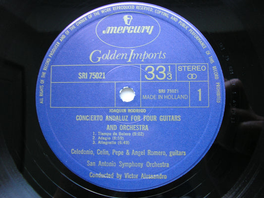 RODRIGO: CONCIERTO DE ARANJUEZ / CONCERTO ANDALUZ FOR 4 GUITARS    THE ROMEROS     SRI 75021