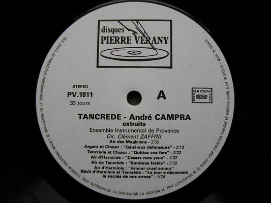 CAMPRA: TANCREDE (opera, 1702) highlights SOLOISTS / PROVENCE ENSEMBLE / ZAFFINI PV 1811