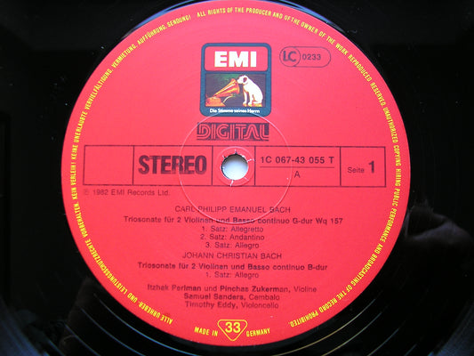 BACH JC / BACH CPE / GOLDBERG: TRIO SONATAS PEERLMAN / ZUKERMAN / EDDY / SANDERS ASD 4172