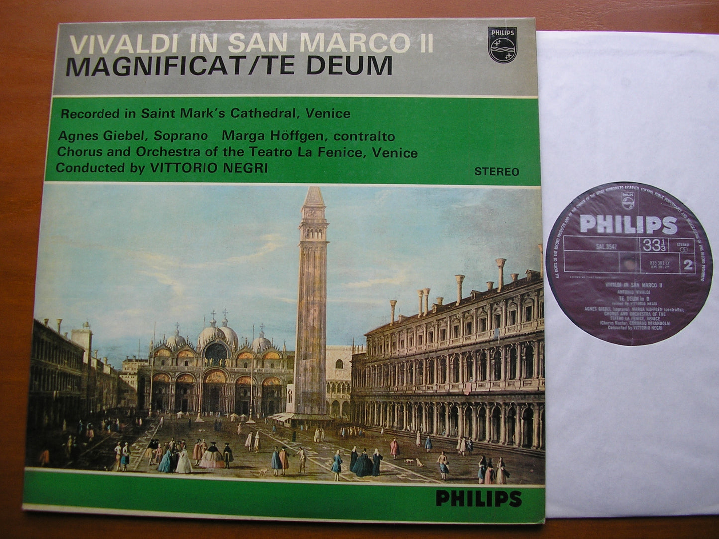 VIVALDI: MAGNIFICAT in G / TE DEUM in D GIEBEL / HOFFGEN / LA FENICE ORCHESTRA / VITTORIO NEGRI SAL 3547