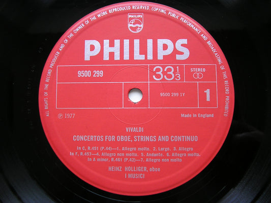 VIVALDI: FIVE OBOE CONCERTOS     HOLLIGER / I MUSICI       9500 299
