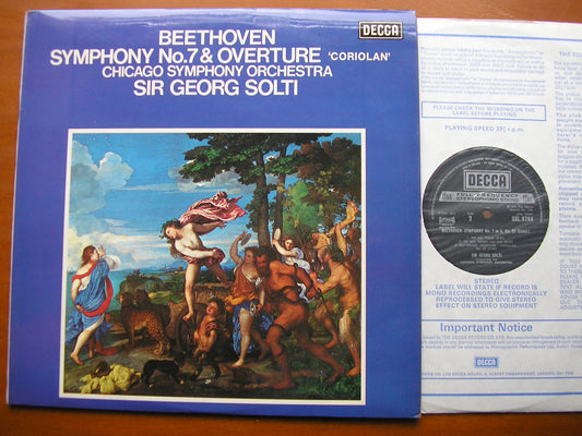BEETHOVEN: SYMPHONY No. 7 / OVERTURE 'Coriolan'       SOLTI / CHICAGO SYMPHONY     SXL 6764     SXL 6764