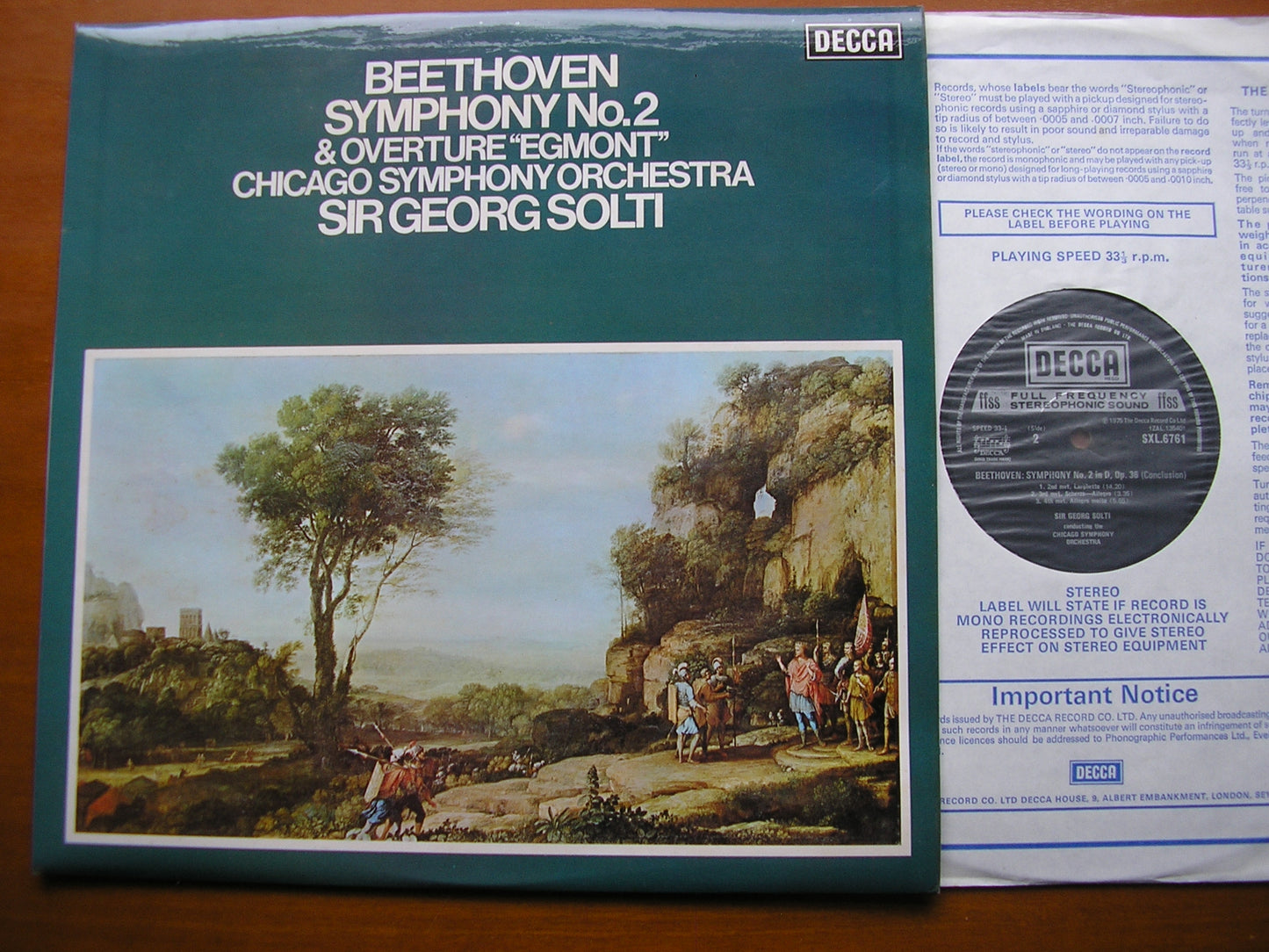 BEETHOVEN: SYMPHONY No. 2 / OVERTURE Egmont SOLTI / CHICAGO SYMPHONY SXL 6761