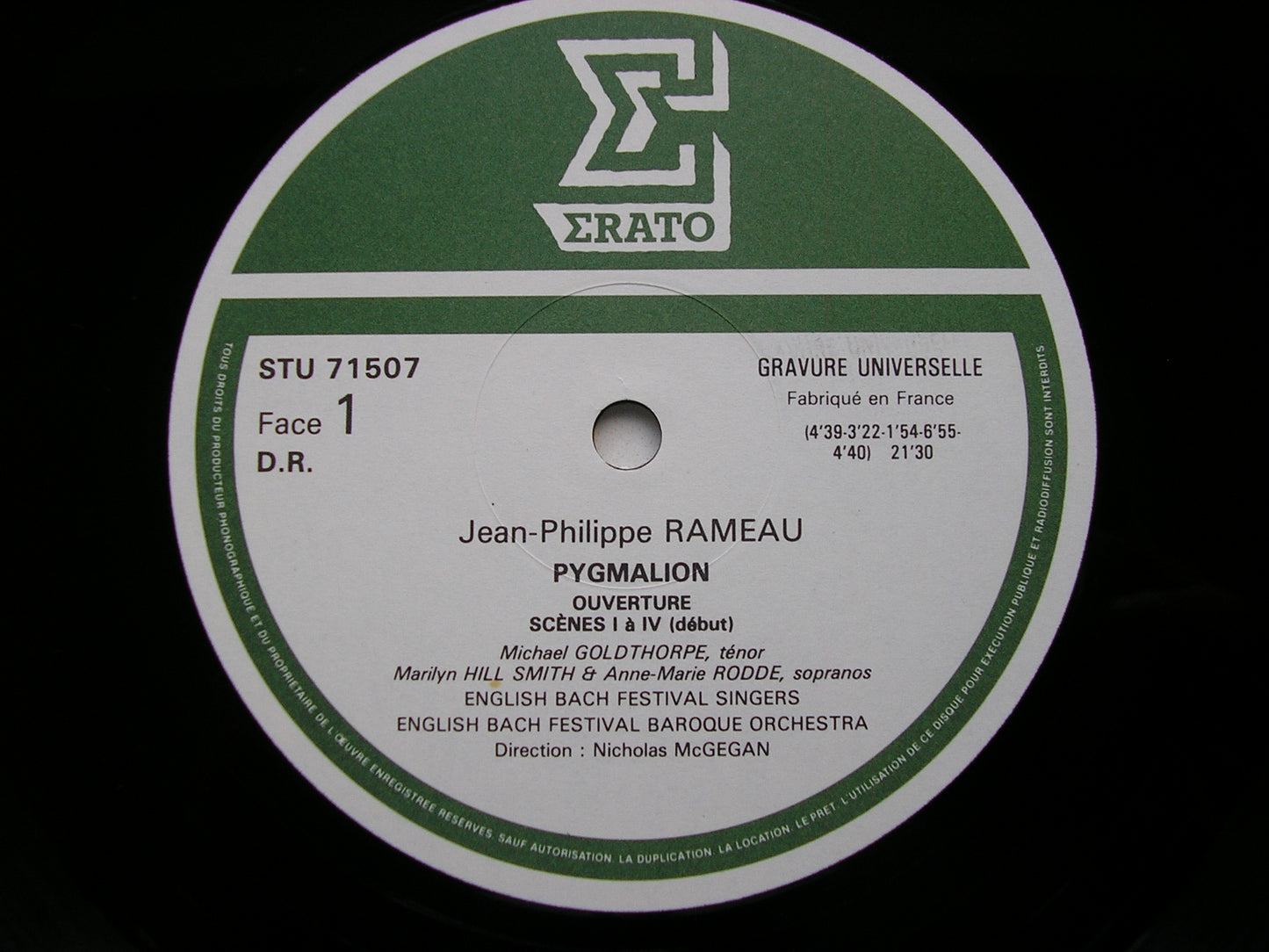 RAMEAU: PYGMALION       SOLOISTS / ENGLISH BACH FESTIVAL BAROQUE ORCHESTRA / McGEGAN       STU 71507