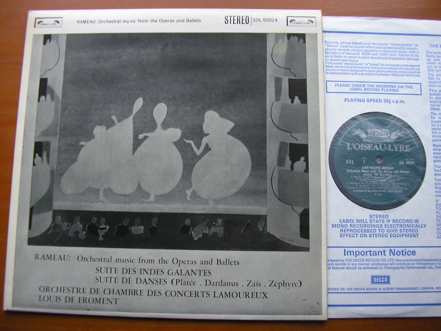RAMEAU: ORCHESTRAL MUSIC: LES INDES GALANTES Suite / SUITE DE DANCES       FROMENT / LAMOUREUX ORCHESTRA       SOL 60024