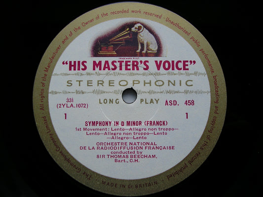 FRANCK: SYMPHONY in D BEECHAM / FRENCH NATIONAL RADIO ORCHESTRA ASD 458