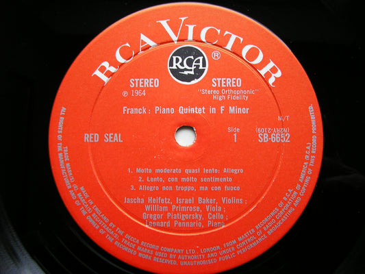 FRANCK: PIANO QUINTET / BRAHMS: SEXTETTE HEIFETZ / PIATIGORSKY / PRIMROSE SB 6652