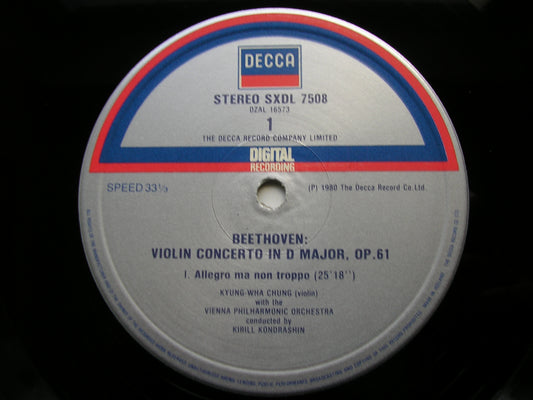 BEETHOVEN: VIOLIN CONCERTO      KYUNG WHA-CHUNG / VIENNA PHILHARMONIC / KONDRASHIN     SXDL 7508