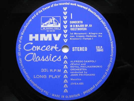 BEETHOVEN: VIOLIN CONCERTO       CAMPOLI / ROYAL PHILHARMONIC / PRITCHARD     SXLP 20043