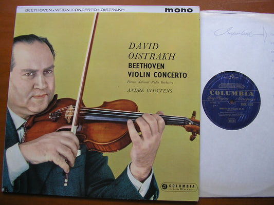 BEETHOVEN: VIOLIN CONCERTO     OISTRAKH / FRENCH NATIONAL RADIO ORCHESTRA / CLUYTENS     33CX 1672