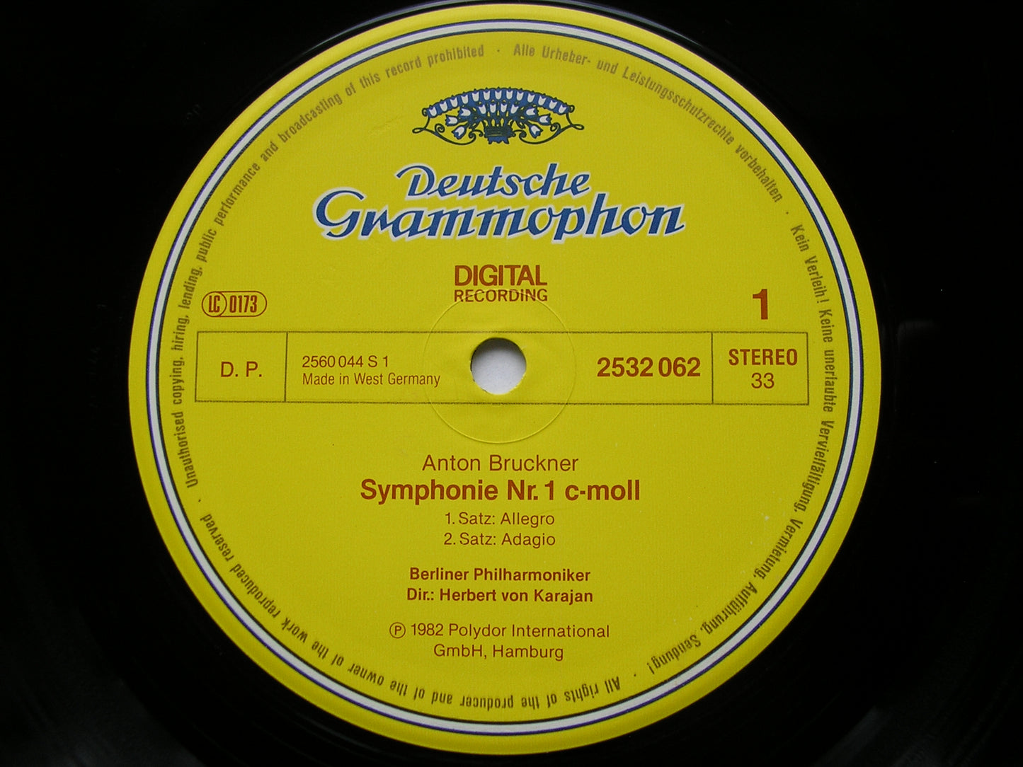 BRUCKNER: SYMPHONY No. 1 KARAJAN / BERLIN PHILHARMONIC 2532 062