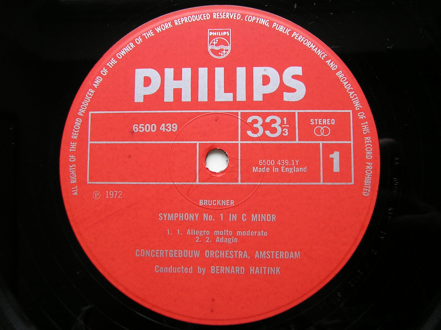 BRUCKNER: SYMPHONY No. 1      HAITINK / CONCERTGEBOUW ORCHESTRA      6500 439