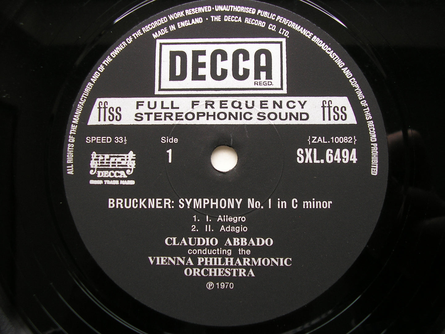 BRUCKNER: SYMPHONY No. 1 ABBADO / VIENNA PHILHARMONIC SXL 6494