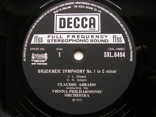 BRUCKNER: SYMPHONY No. 1     ABBADO / VIENNA PHILHARMONIC     SXL 6494