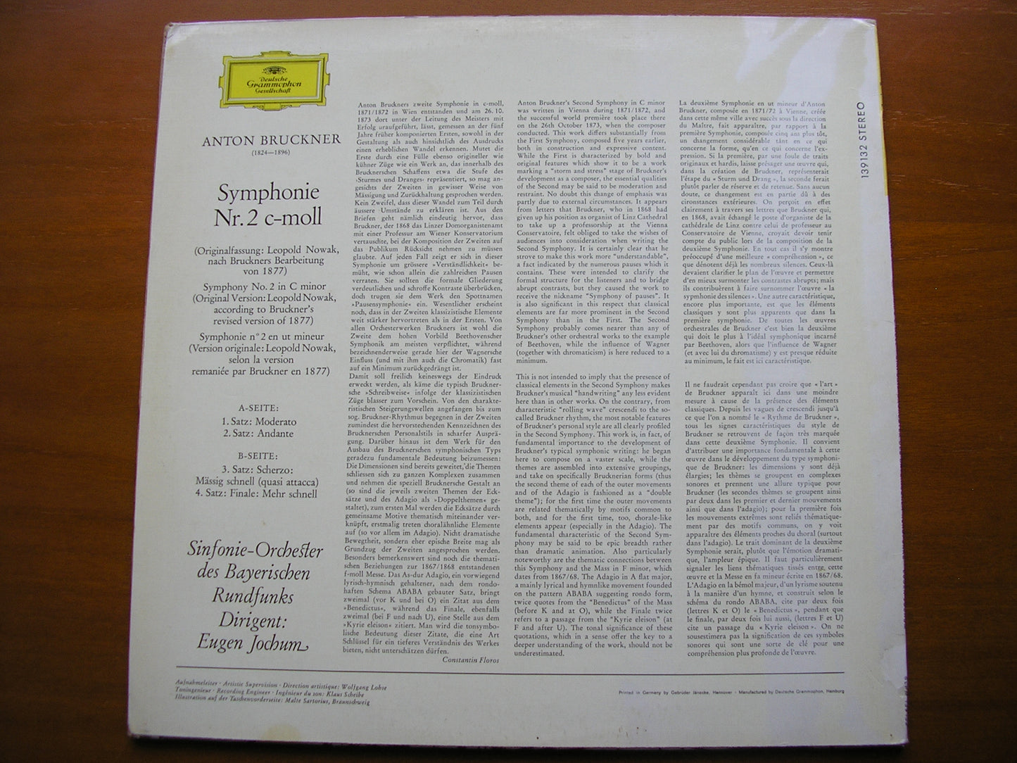 BRUCKNER: SYMPHONY No. 2        JOCHUM / BAVARIAN RADIO SYMPHONY      139 132