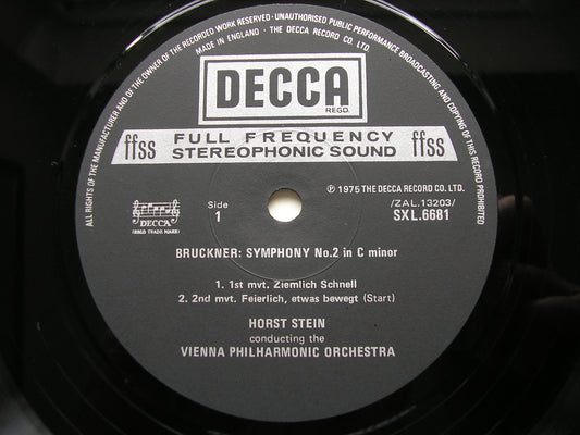 BRUCKNER: SYMPHONY No. 2       STEIN / VIENNA PHILHARMONIC      SXL 6681