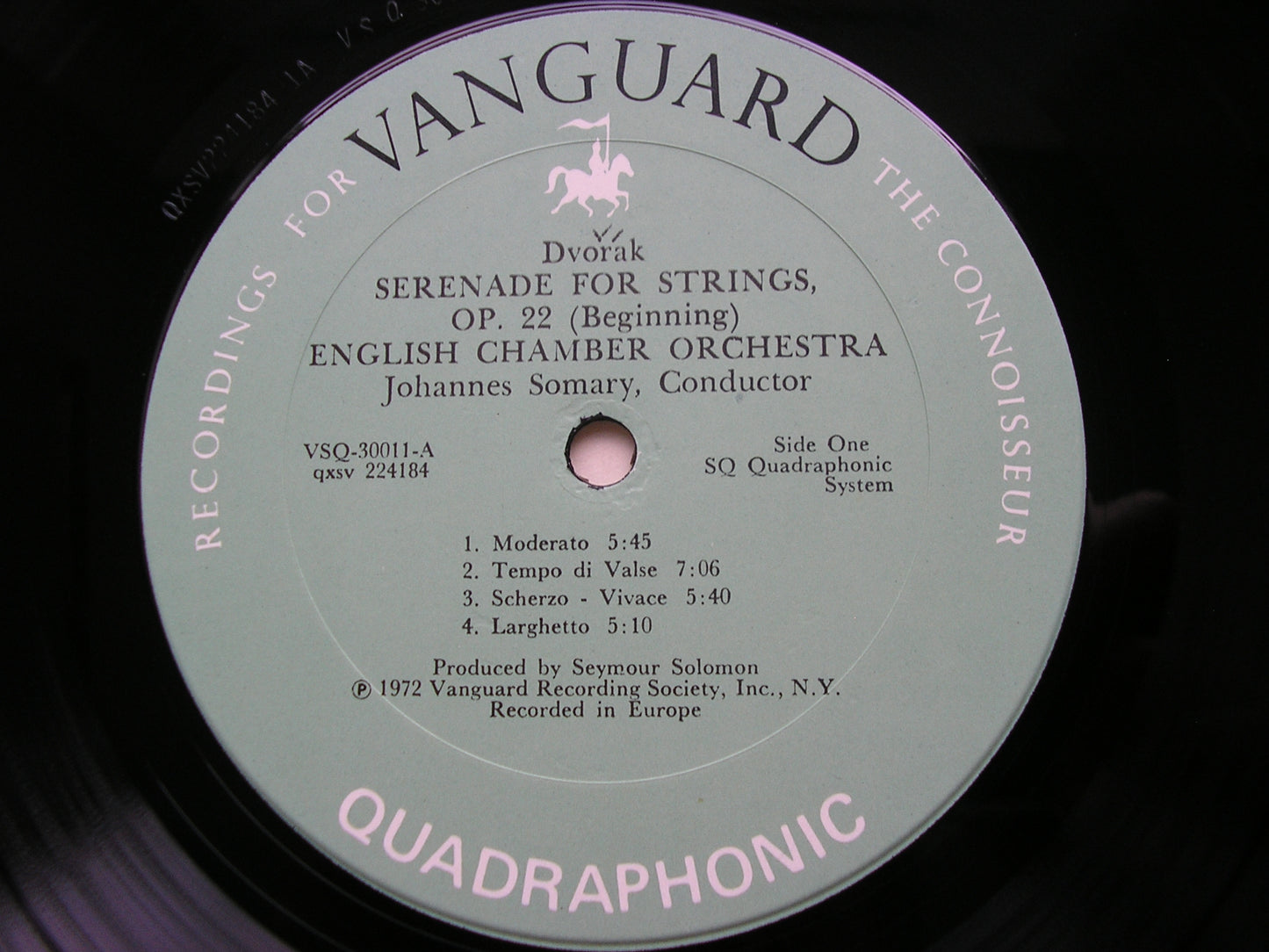 DVORAK: SERENADE FOR STRINGS / ARENSKY: TCHAIKOVSKY VARIATIONS    SOMARY / ENGLISH CHAMBER ORCHESTRA   VSQ 30011