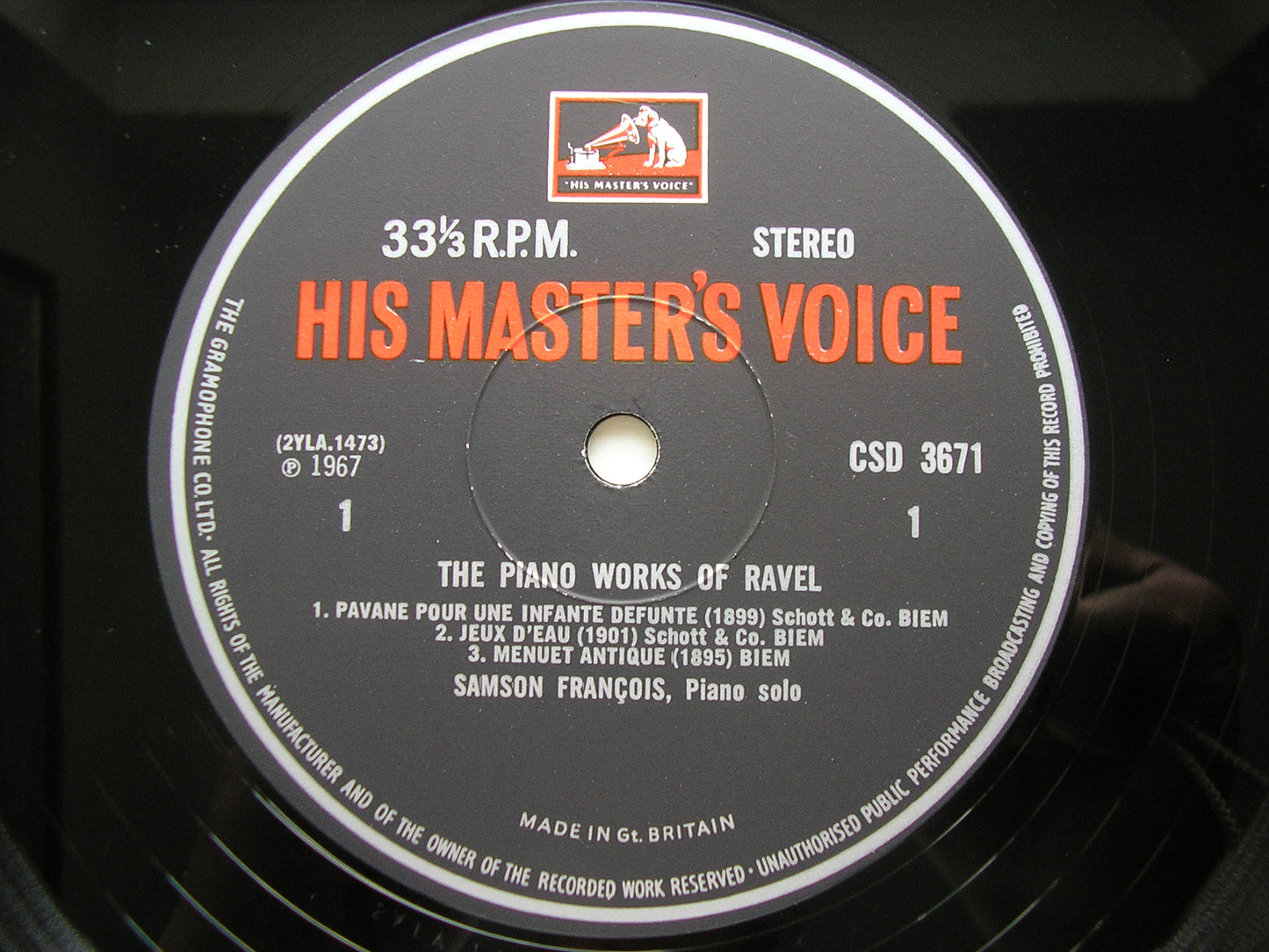 RAVEL: PIANO WORKS SAMSON FRANCOIS 3 LP SLS 783