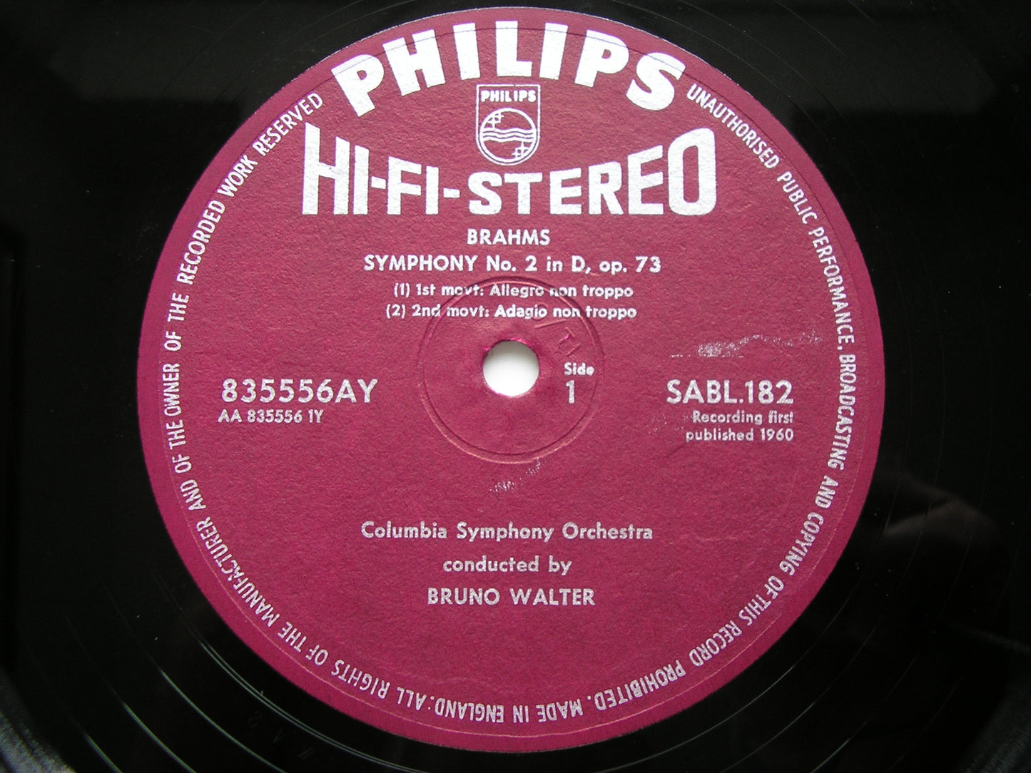 BRAHMS: THE FOUR SYMPHONIES / TWO OVERTURES BRUNO WALTER / COLUMBIA SYMPHONY SABL 181 - 184