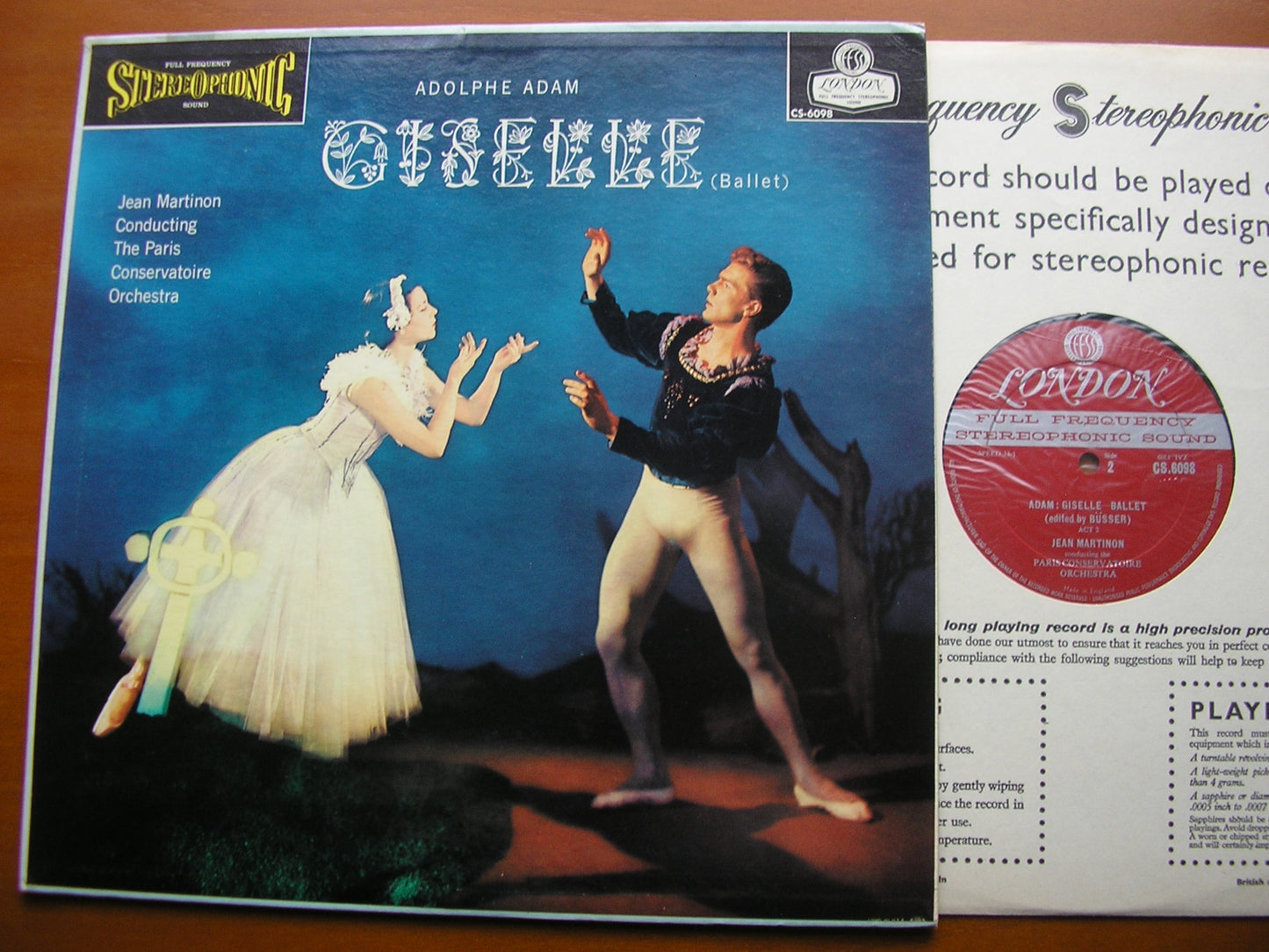 ADAM: GISELLE PARIS CONSERVATOIRE ORCHESTRA / MARTINON CS 6098