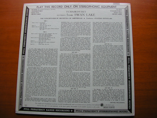 TCHAIKOVSKY: SWAN LAKE Scenes   FISTOULARI / CONCERTGEBOUW AMSTERDAM   CS 6218