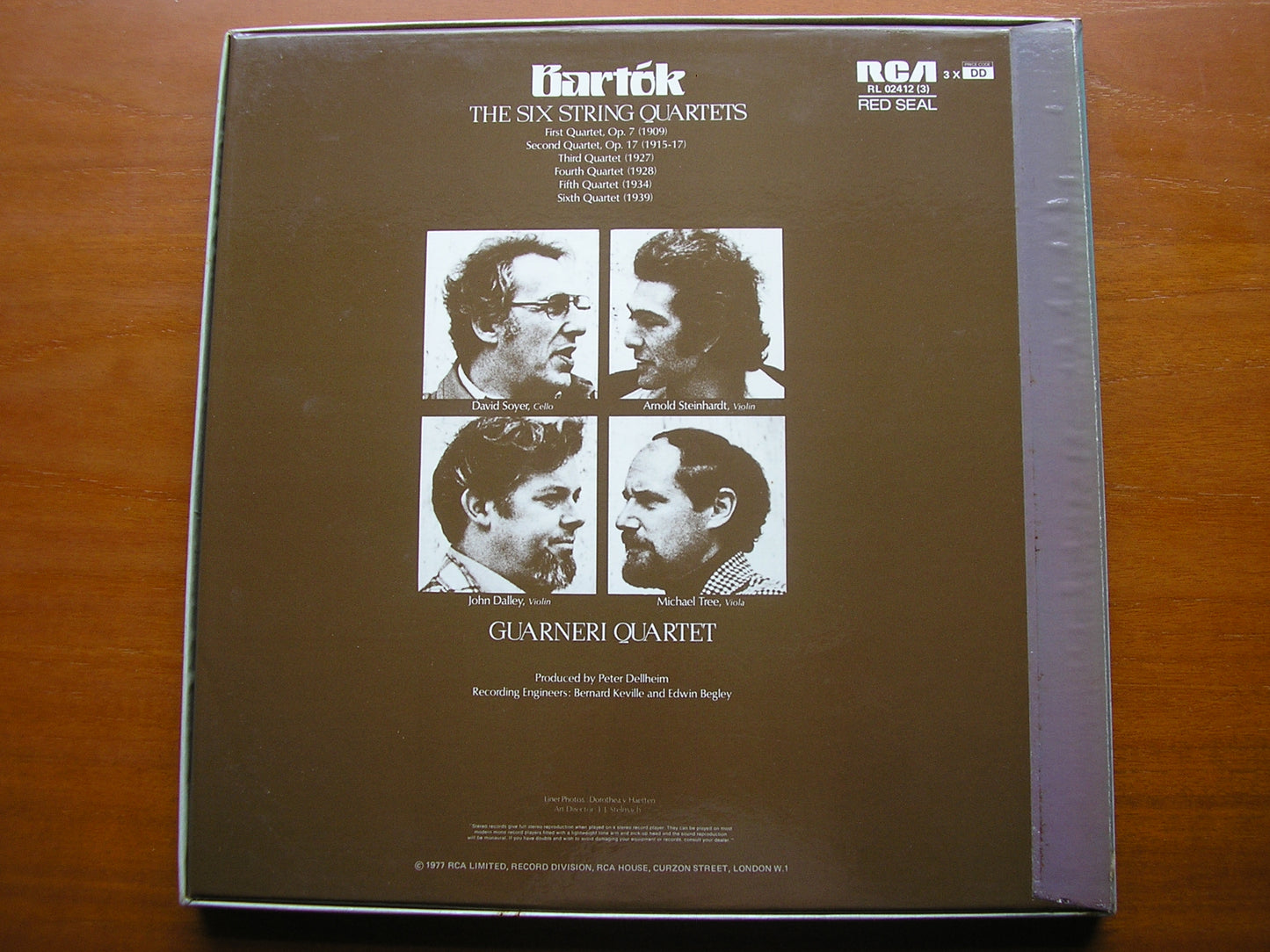 BARTOK: THE STRING QUARTETS GUARNERI QUARTET 3 LP RL 02412