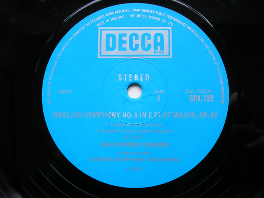 SIBELIUS: SYMPHONY No. 5 / KARELIA SUITE     GIBSON / LONDON SYMPHONY   SPA 122