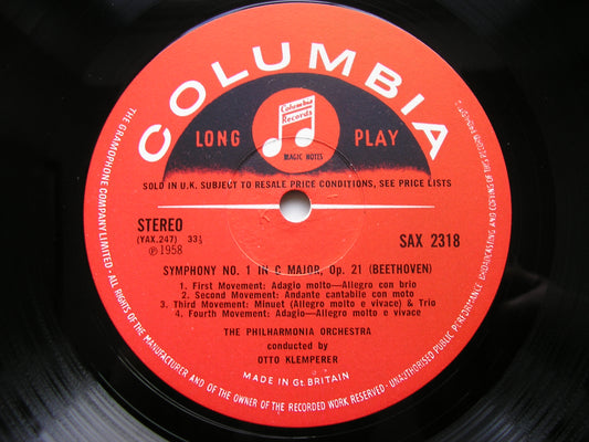 SAX 2318  BEETHOVEN: SYMPHONIES Nos. 1 & 8       KLEMPERER / PHILHARMONIA