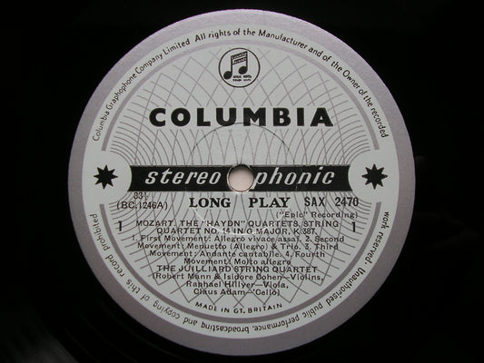 MOZART: STRING QUARTETS K387 & K465    JUILLIARD STRING QUARTET    SAX 2470
