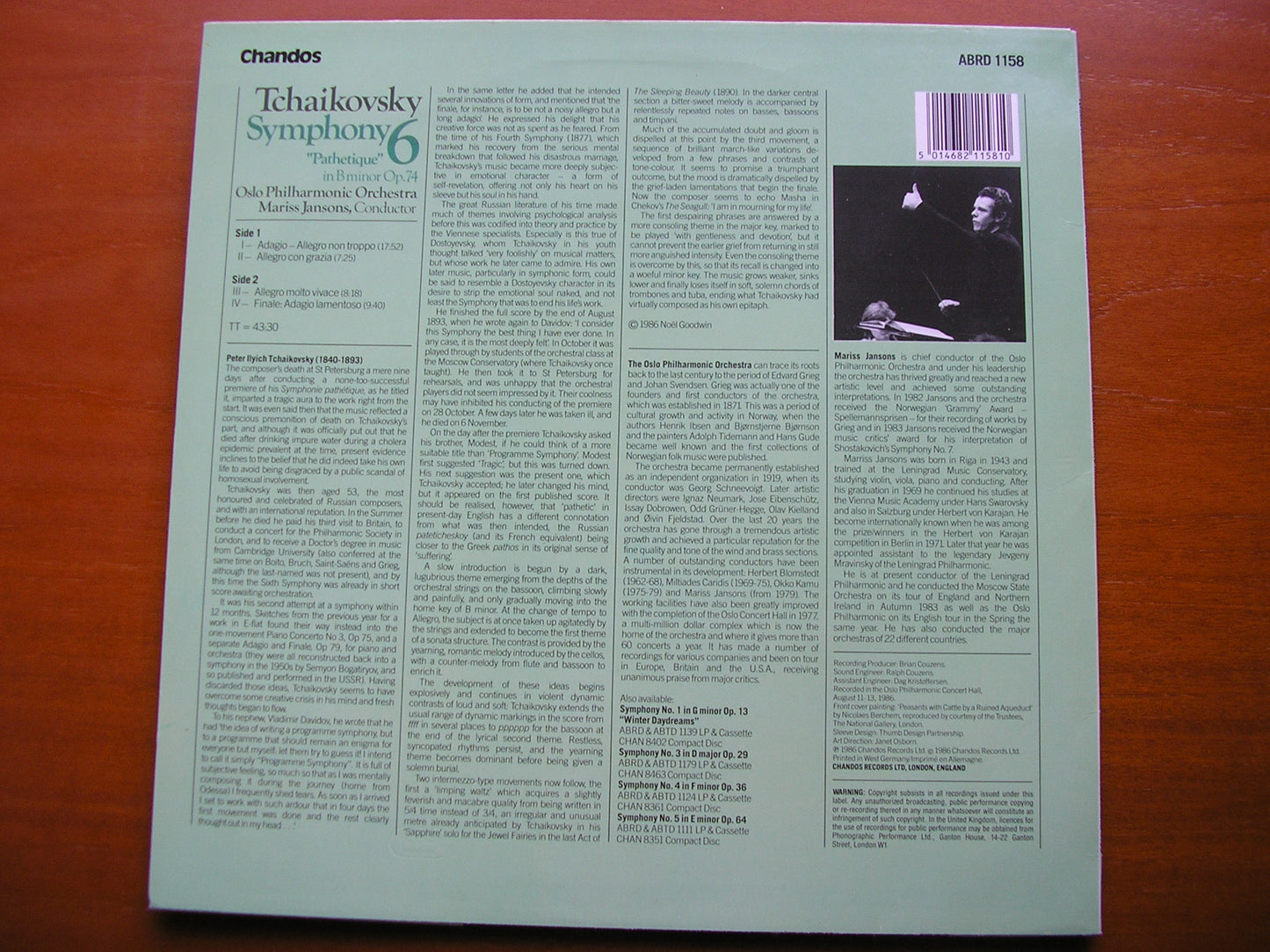 TCHAIKOVSKY: SYMPHONY No. 6 'Pathetique' JANSONS / OSLO PHILHARMONIC ABRD 1158