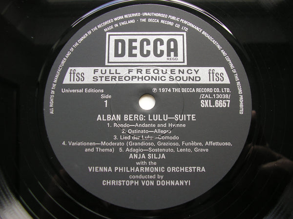 BERG: LULU Suite / STRAUSS: SALOME final scene ANJA SILJA / VIENNA PHI –  Kingsway Hall Classical Records