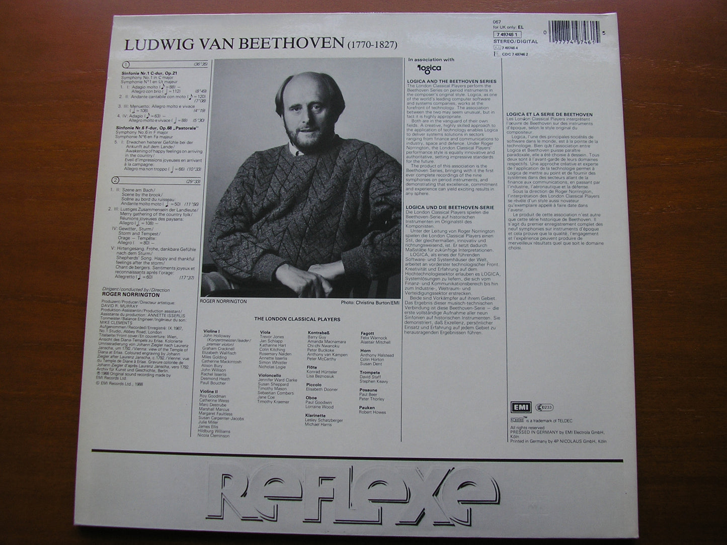 BEETHOVEN: SYMPHONIES Nos. 1 & 6 NORRINGTON / LONDON CLASSICAL PLAYERS 7 49746