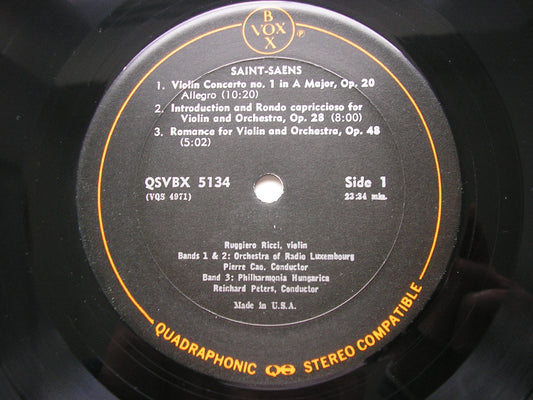 SAINT-SAENS: ALL THE WORKS FOR VIOLIN & ORCHESTRA / CELLO & ORCHESTRA    RUGGIERO RICCI / LASZLO VARGA / FROMENT / PETERS / CAO     QSVBX 5134